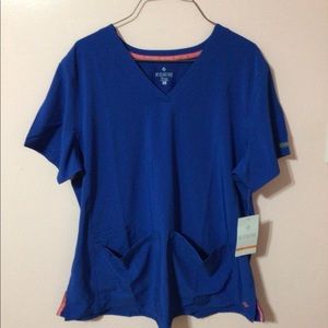 Med couture scrub top royal blue women size XL nwt